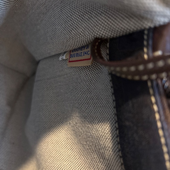 Dooney & Bourke Navy Monogram Signature Dual Handle Tote Shoulder Handbag - Picture 8 of 10